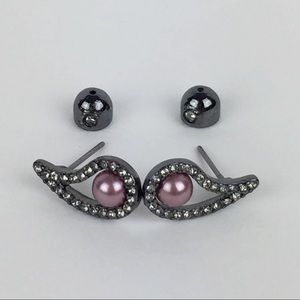 Bohemian Carolee Paisley Pave Lilac pearl Earring